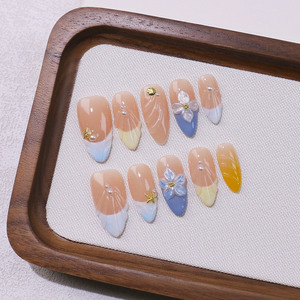 Faux ongles à presser de qualité supérieure, forme amande moyenne, couleur <span class=keywords><strong>kaki</strong></span> terreux, couleur unie à forte saturation, tendance minimaliste pour le quotidien, vente en gros - Product Image 2