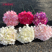 Dalian Chermy 2026 Nouvelle Grande Tête d'Hortensia Vert 19 Couleurs Fleur Artificielle en Soie Hortensia Vente en Gros