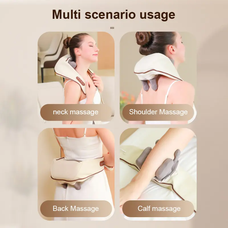 2024 nouveau soulagement dos Relax Portable pétrissage tissus profonds intelligent chauffé cou et épaule masseur avec chaleur