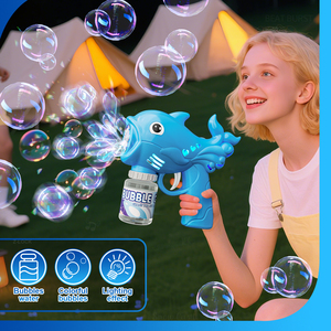 ปืนเป่าลมของเล่นกลางแจ้งทำจากพลาสติกมีไฟรูปการ์ตูนน่ารักใช้ได้ทุกเพศปืนเป่าลมอัตโนมัติรูปโลมาของเล่นสำหรับเด็กขายส่ง - Product Image 6