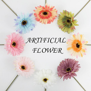 Fleur artificielle en soie Gerbera Daisy à tige unique pour toile de fond de mariage, décoration intérieure, vente en gros - Product Image 3