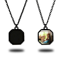Cadeaux pour la Saint-Valentin, collier photo chauffant changeant de couleur, pendentif en acier inoxydable vierge pour la famille, le couple, souvenir