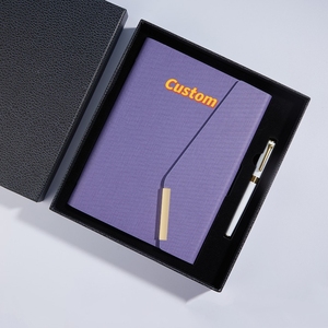 Magnetic Gift <strong>Boxes</strong> Custom Black PU Loose-Leaf Journal Personalized A5 <strong>Notepad</strong> Set 6 Ring Binder Planner with Pen and <strong>Packaging</strong> - Product Image 3