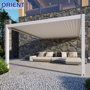 Pérgola de Techo con Aspersores de Aluminio Motorizados, Pérgola de Jardín con Protección Solar, Pérgola de Techo con Revestimiento de Aluminio Impermeable para Exteriores - Product Image 2
