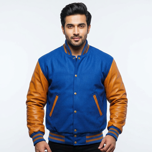 Chaquetas Varsity de Satén Personalizadas con Logotipo OEM, Bordado de Chenilla de Lana, Chaquetas de Béisbol para Hombre, Estilo Vintage - Product Image 1