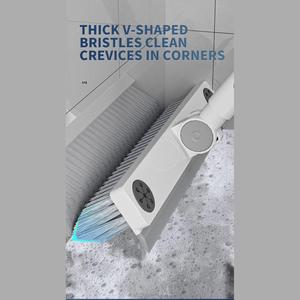 Nouvelle brosse de nettoyage ménager à long manche en silicone, brosse rotative pour les interstices du sol, brosse à récurer le sol - Product Image 3