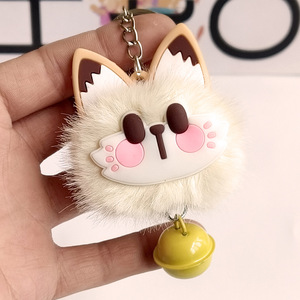 Porte-clés en peluche chat porte-bonheur mignon avec <span class=keywords><strong>pompon</strong></span> et clochette, idéal pour la vente en gros - Meilleures ventes - Product Image 2
