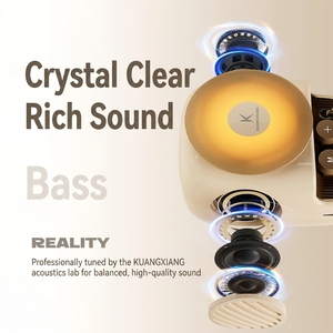 KUANGXIANG - Micrófono de <span class=keywords><strong>Karaoke</strong></span> Portátil Retro con Altavoz y Luz Nocturna Cálida, de China, para el Hogar - Product Image 4