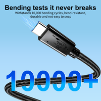 Kabel USB C ke USB C USB 4 240W, Transfer Data 20Gbps, Pengisian Cepat 48V 5A, Kompatibel 5K 4K Thunderbolt 4/3, Jalinan Nilon