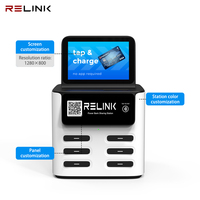 Nuevo Producto 6 ranuras teléfono celular estación de carga casilleros alquiler compartir banco de energía con función Pos Nfc