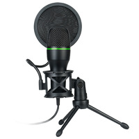 Microphone à condensateur USB ME4 avec éclairage RGB, cardioïde, plug-and-play, support trépied pour le gaming, le streaming, le podcasting, PC et ordinateur portable