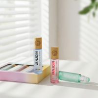 Flacon roll-on d'huile essentielle 10 ml, bille en pierre naturelle de différentes couleurs, couvercle en bois, boîte cadeau personnalisée disponible