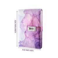 Carnet A5 Offre Spéciale avec serrure mot de passe numérique en cuir PU journal 6 anneaux classeur budgétaire à feuilles mobiles avec papier à l'intérieur