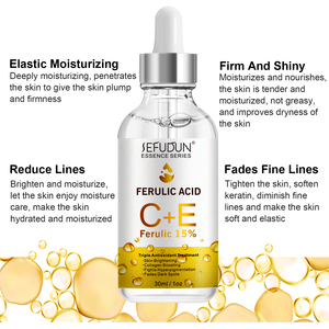 Suero Facial con Ácido Ferúlico SEFUDUN, Logotipo Personalizado, Cuidado de la Piel, Hidratante, Antienvejecimiento, Antioxidante, con Vitamina E y C - Product Image 4