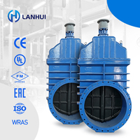Vanne à opercule à siège souple de grand diamètre BS5163 en fonte ductile GGG50 à brides NRS PN10/16 WRAS Garantie 2 ans DN600-DN1200