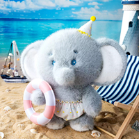 Peluche Éléphant Ultra Douce 28 cm Rembourrée en Coton PP avec Doublure en Maille Respirante pour le Confort des Enfants au Moment du Sommeil et la Réduction du Stress