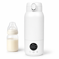 Chauffe-biberon portable en acier inoxydable rechargeable USB 100W, chauffe rapide, pour voyage, extérieur, voiture, température maximale 70°C