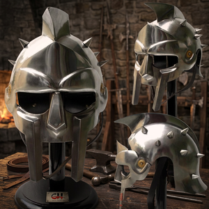 CH Medieval <b>Gladiator</b> Helmet Stainless Steel Handmade Vintage Style Home Decor Artifacts Alphabet Pattern for Christmas New Year - Product Image 1