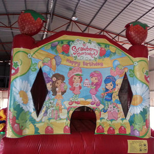 Castillo Inflable de PVC con Tobogán, Temática de Héroes, para Diversión Infantil al Aire Libre - Product Image 1