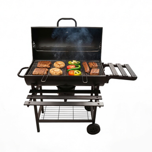 תנור פחם נייד גדול, חבית מתכת סִגְנוֹן גריל נייד למסיבות בחצר האחורית, גריל ברביקיו חיצוני - Product Image 3