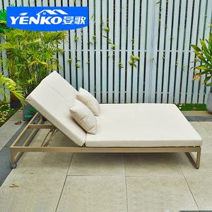Sedia a <span class=keywords><strong>sdraio</strong></span> all'aperto in alluminio doppio divano letto impermeabile piscina lettino spiaggia Hotel sedia a <span class=keywords><strong>sdraio</strong></span> - Product Image 1