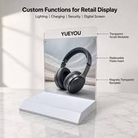 Support d'affichage pour écouteurs Bluetooth en acrylique, support personnalisé transparent pour écouteurs sans fil pour comptoir