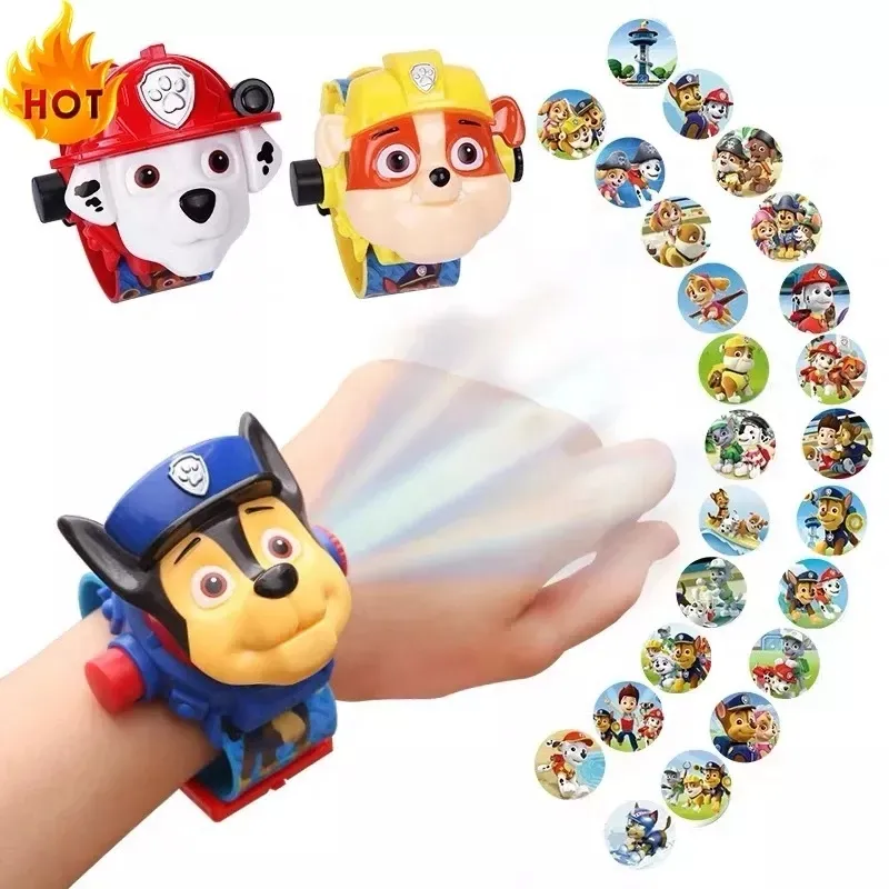 Best gift children's paw cartoon student birthday party digital watch spider man 3D projection projector electronic watch