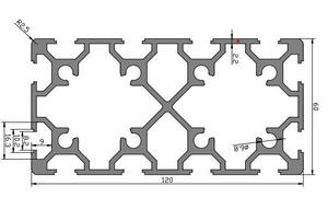 Profilé en aluminium industriel 60120, profilé en aluminium standard européen, support de ligne d'assemblage, en stock, vente en gros - Product Image 2