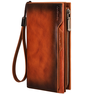 Portafoglio Lungo da <span class=keywords><strong>Uomo</strong></span> in Vera Pelle di Vacchetta di Alta Qualità Stile Retrò Marca Banianu Leather Factory di Guangzhou Vendita all'Ingrosso - Product Image 3