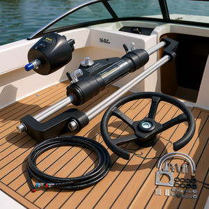 Kit de dirección hidráulica Vevor para embarcaciones de 16 pies, sistema de bomba de timón con manguera y rueda para motores de barco - Product Image 2