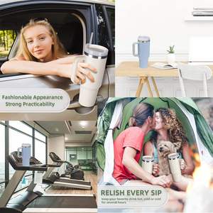 Produits tendance 2025 Nouveauté Tasse à café isolée vert foncé 30 oz 40 oz Tasse en acier inoxydable avec poignée supérieure Anti-fuite - Product Image 5