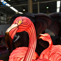 CCFL36 Hochwertige Tierseidenlaterne Flamingo für Park- und Laternenfest-Dekoration