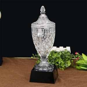 <span class=keywords><strong>Coupe</strong></span> de trophée en cristal HBL pour compétitions sportives de football et de basketball, récompense commémorative pour partenaires d'entreprise - Product Image 2