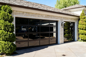 Porte de garage sectionnelle automatique en alliage d'aluminium moderne, isolée, pour villa résidentielle, design de haute qualité - Product Image 4