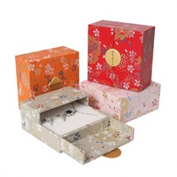 Boîte à bijoux à double ouverture à motifs floraux pour ranger les bagues, les colliers à perles, boîtes à bijoux en papier personnalisées en usine et emballages cadeaux