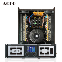 Amplificateur de puissance audio professionnel en métal 1800W avec écran d'affichage, bouton de contrôle des basses, subwoofer, système de haut-parleurs audio haute résolution DJ PA