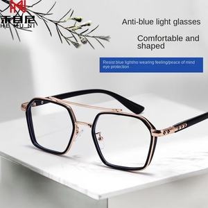 <span class=keywords><strong>Gafas</strong></span> para miopía antiluz azul para hombre, montura grande, de doble haz espejo plano, <span class=keywords><strong>estilo</strong></span> <span class=keywords><strong>Iron</strong></span> <span class=keywords><strong>Man</strong></span> Chen Weiting, ópticas de moda K0039 - Product Image 3