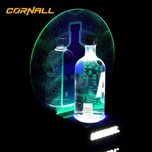 Customized LED Bottle Presenter Acrylic Champagne Bottle Glorifier VIP Service Dom Bottle Presenter For Night Club