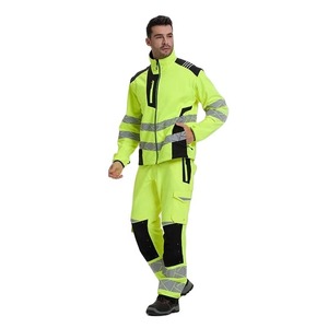 Vêtements de travail haute visibilité, uniforme, veste et pantalon de sécurité en polyester, bandes réfléchissantes, usage industriel, nylon/polyester/coton - Product Image 4