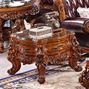 โต๊ะกาแฟไม้เนื้อแข็งสไตล์ยุโรป ตู้ไม้ ชุดโต๊ะมุม ตู้แกะสลักสำหรับห้องนั่งเล่นในบ้าน วิลล่า โรงแรม เฟอร์นิเจอร์สำหรับบ้านและโรงแรม - Product Image 2