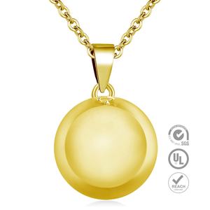 Diseño clásico de acabado liso, joyería chapada en oro de 18 quilates, <span class=keywords><strong>Bola</strong></span> de armonía, collar con colgante de embarazo para mujer embarazada - Product Image 1