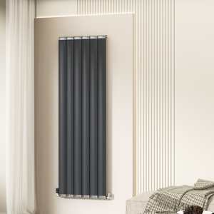 Radiador de aluminio de diseño BODE, panel plano vertical antracita, columna ovalada, <span class=keywords><strong>radiadores</strong></span> verticales <span class=keywords><strong>altos</strong></span> - Product Image 1