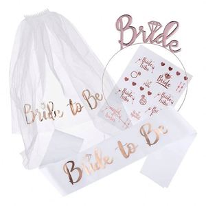 Wedding Bridal Shower Veil Team Bride to Be Satin Sash <b>Balloon</b> Bachelorette Party Girl Hen Party <b>Decoration</b> - Product Image 1