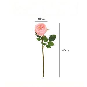 Rosa Artificial de Alta Calidad, Tacto Real, de Seda y Látex, Color Blanco y Rosa, Tipo David Austin, para Decoración de Bodas y Fiestas - Product Image 6