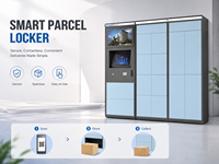 Casillero inteligente para paquetes con código QR, gabinete de mensajería exterior impermeable para zonas residenciales, casillero de entrega de autoservicio 24/7