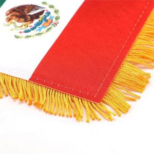 Drapeau mexicain à franges double face sur mesure pour rétroviseur de voiture avec ventouse - Product Image 3