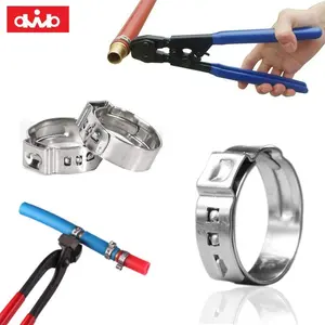 Stainless Steel 1 Ear Crimp Automobile Hose Clamps