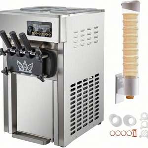 Entrepôt de l'UE Machine professionnelle à crème glacée molle au yaourt glacé en acier inoxydable 304 à 3 saveurs - Product Image 2