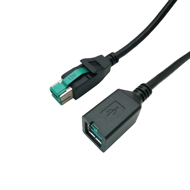 12V Powered USB Extension Cable Male to Female Molded Cable for POS System