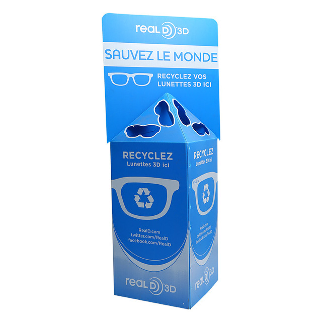 Foldable PP Corrugated Plastic Recycle Bin for 3D Glasses Lightweight Movie Theater Collection Box Wholesale